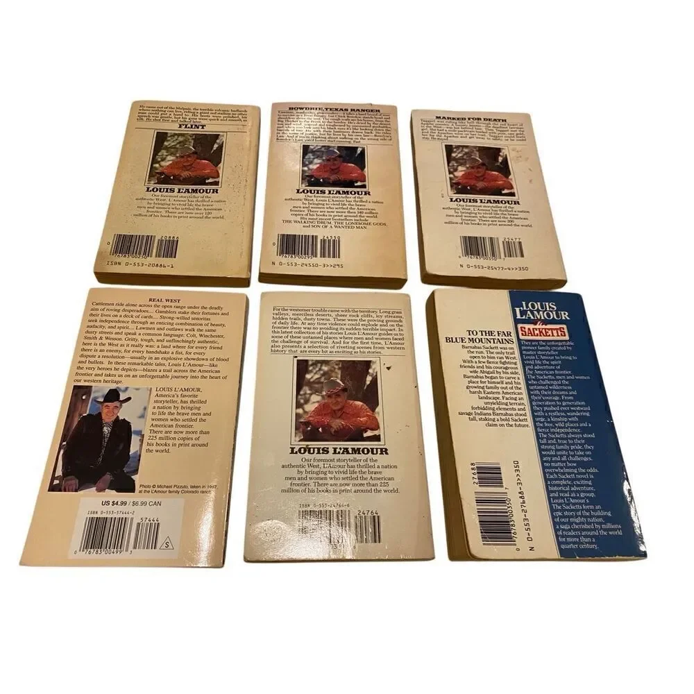 Lot Of 6 Louis L Amour Western Paperback Books Vintage 90s